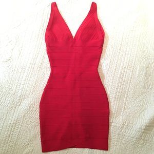 SOLD - HERVE LEGER sexy red bandage dress - SOLD